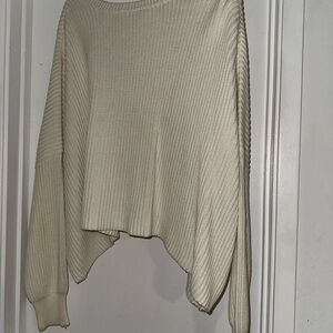Free People Cream Ribbed Sweater